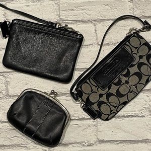 Coach Wristlet and Coin Purse Set of 3